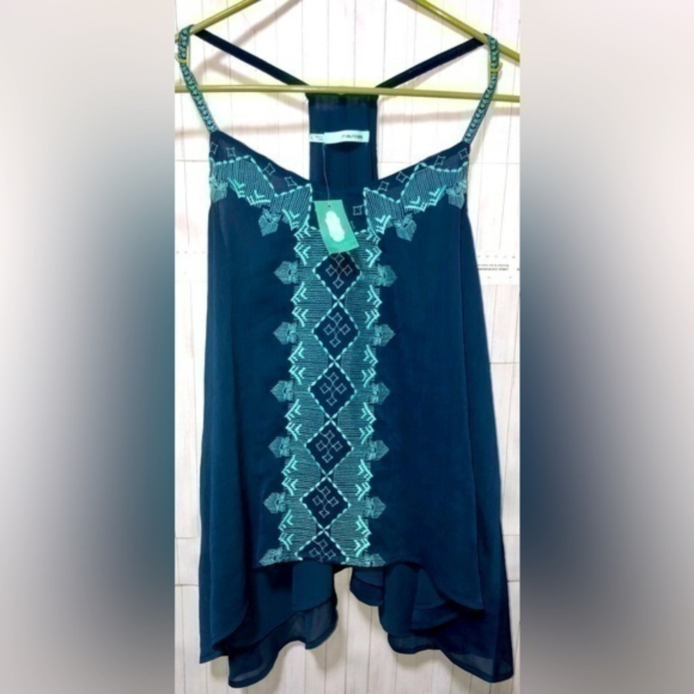 ✴️Maurice’s Navy & Teal polyester tank top tunic